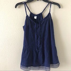 Old Navy Lace Navy Blue Tank